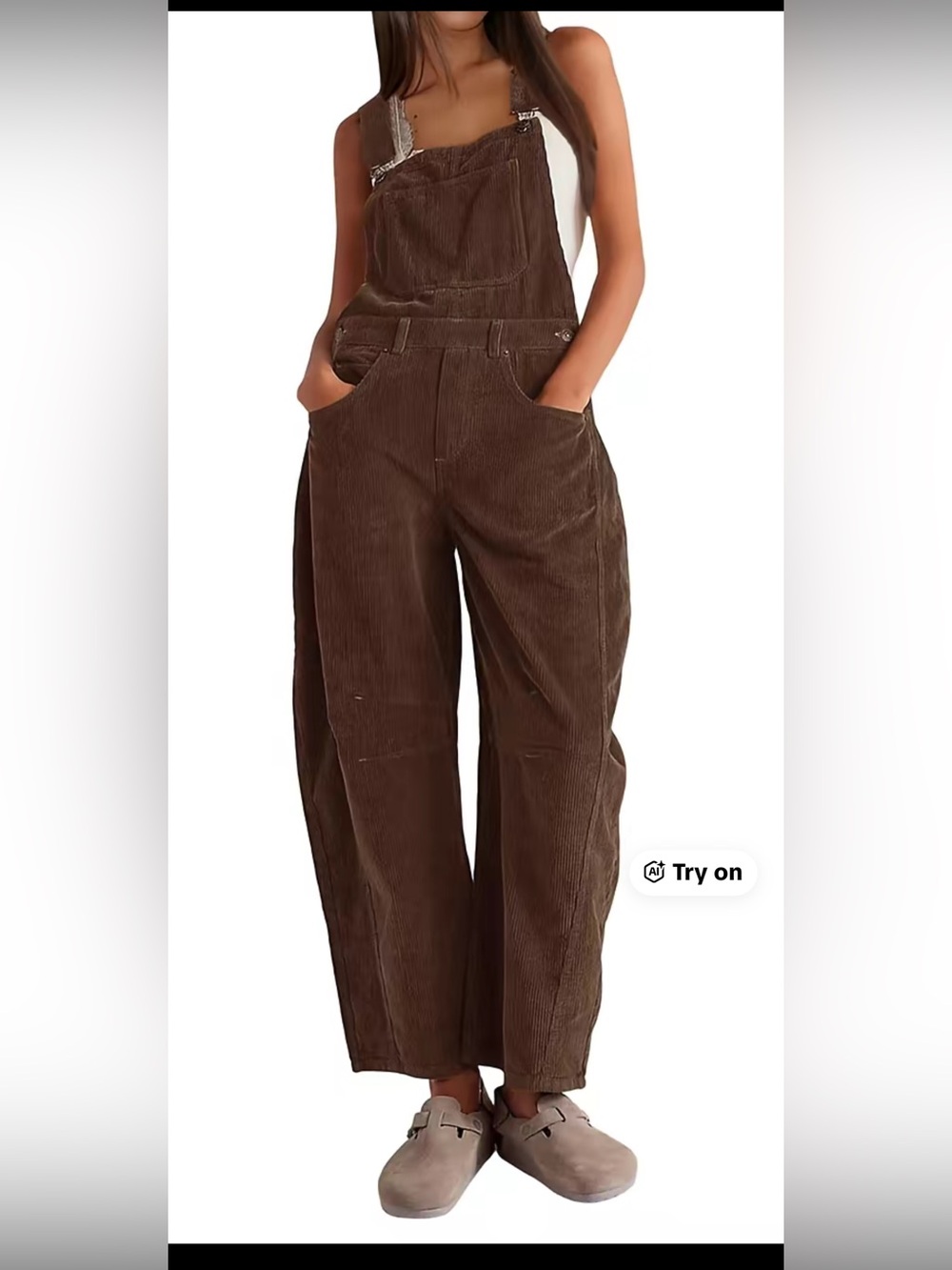 corduroy barrel style overalls